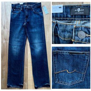 7 FOR ALL MANKIND AUSTYN Men’s Distressed Dark Wash Jeans sz 29W x 34L NWT